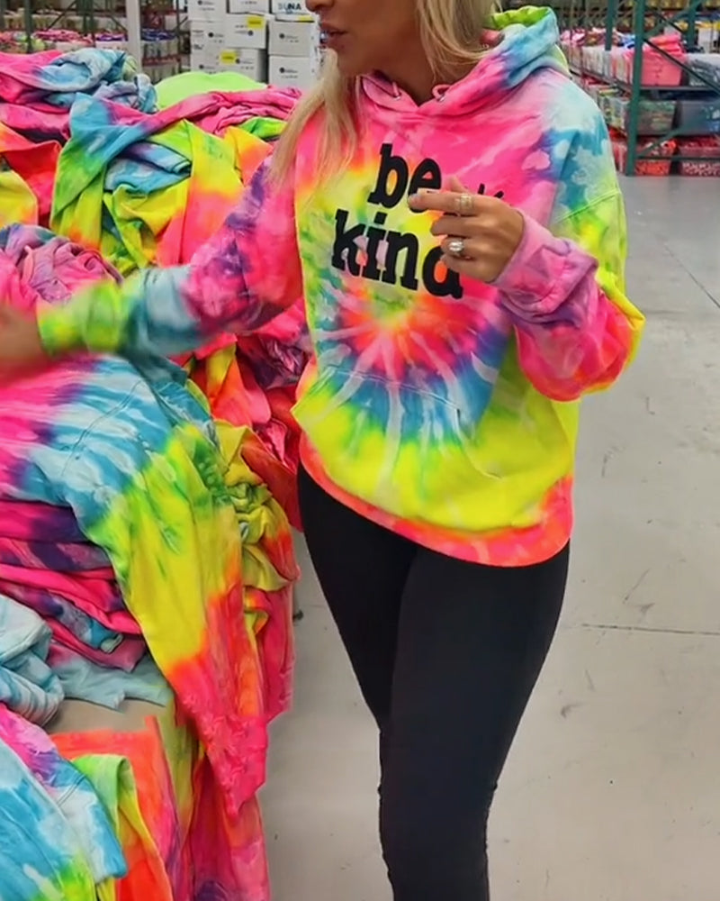 Hooded Tie-Dye Loose Sweatshirt