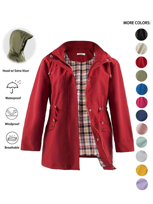 Waterproof Hooded Trench Coat