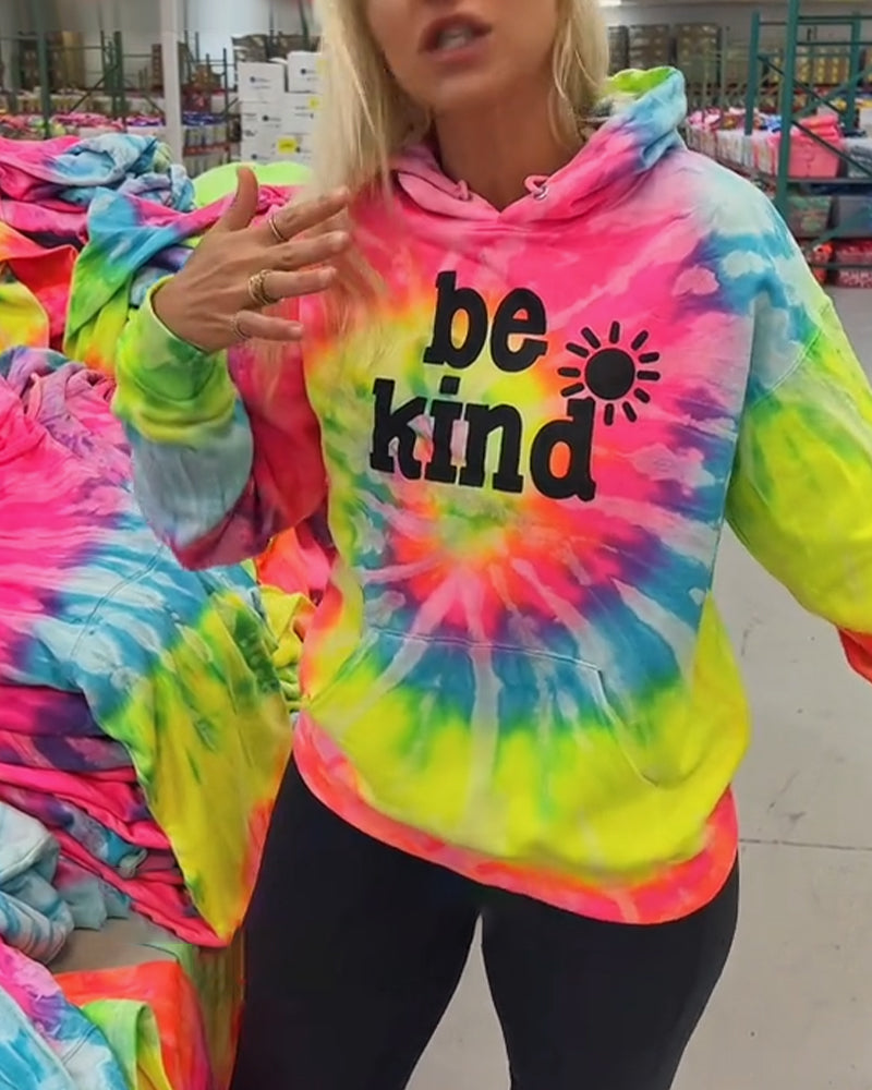 Hooded Tie-Dye Loose Sweatshirt