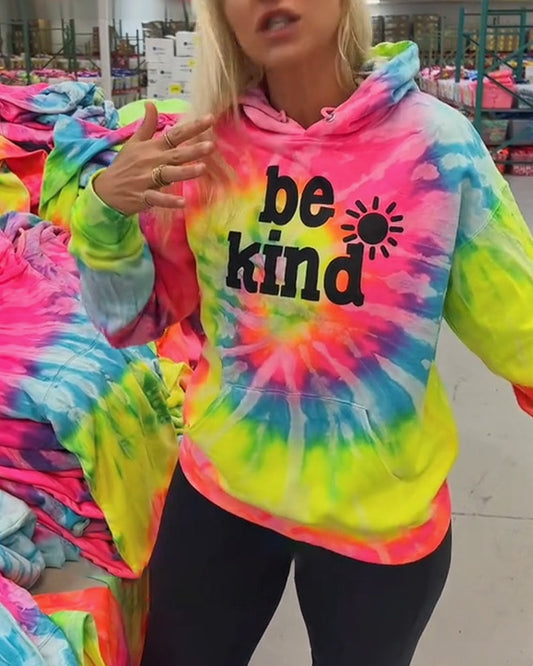 Hooded Tie-Dye Loose Sweatshirt